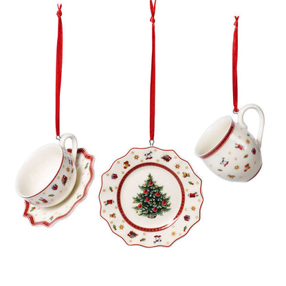 Villeroy & Boch Toy'S Delight Decoration Servies 3-Delig Wit – Kerst Serviesset Van Villeroy-Boch In Zilver/Rvs Premium Porselein