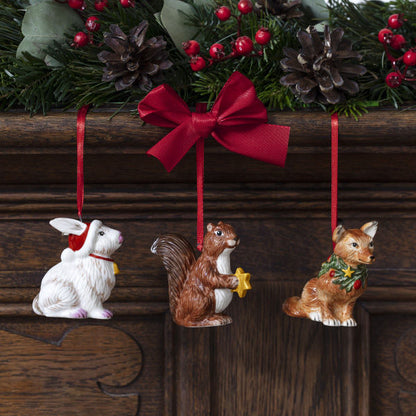 Villeroy & Boch Nostalgic Ornaments Bosdieren 3 Stuks – Kerstdecoratie Van Villeroy-Boch In Wit Kunststof, Porselein