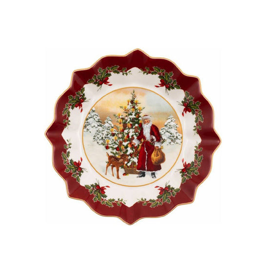 Villeroy & Boch Toy'S Fantasy Schaal Op Voet Kerstman – Schaal Van Villeroy-Boch In Zwart Premium Porselein