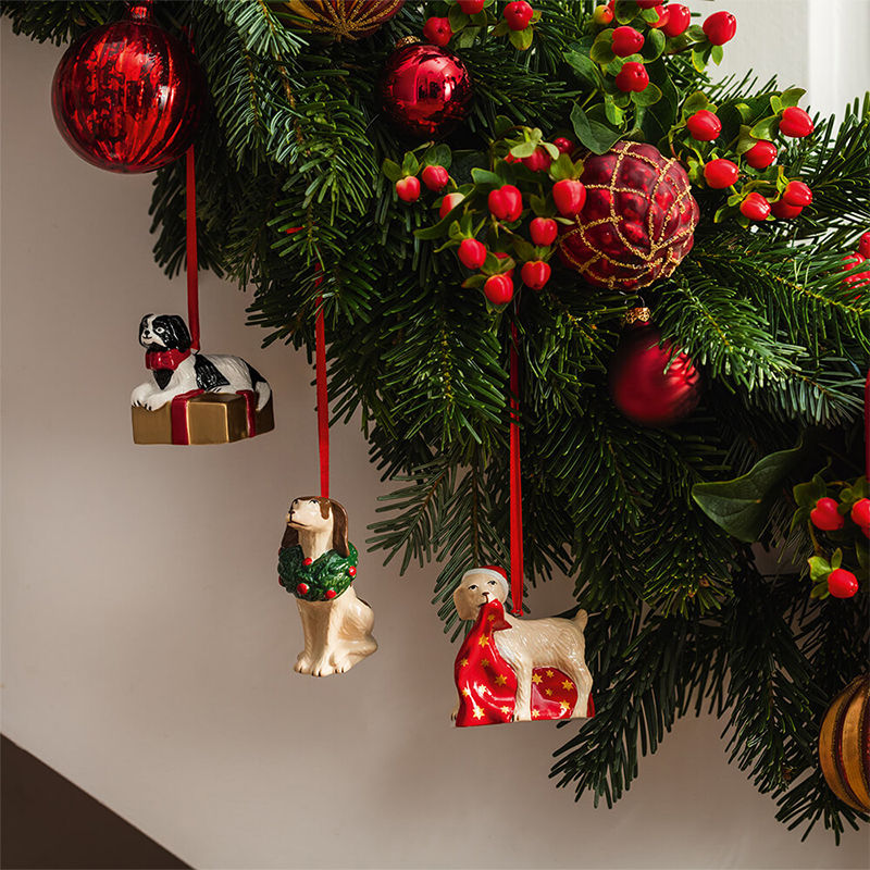 Villeroy & Boch Nostalgic Ornaments Hondjes 3 Stuks – Kerstdecoratie Van Villeroy-Boch In Wit Porselein