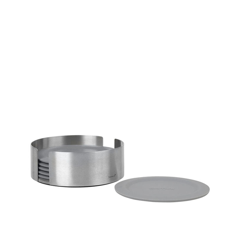 Blomus Lareto Glasnderzetter Sharkskin 6 Stuks – Glasonderzetter Van Blomus In Groen Roestvrij Staal, Siliconen
