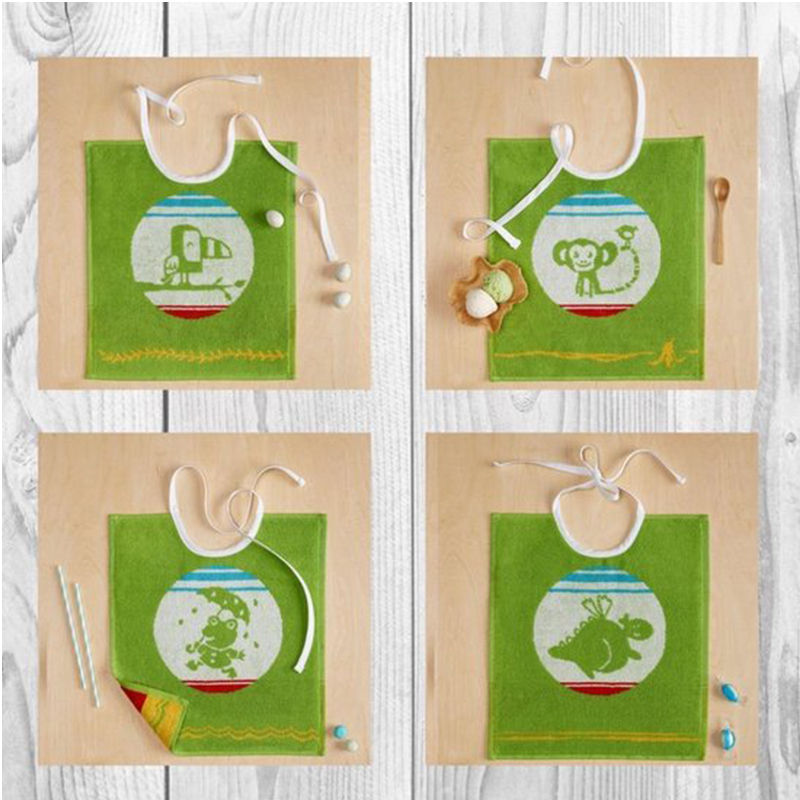 De Witte Lietaer Slabbetjes Set Groen 4 stuks – Slabbetje van De Witte Lietaer in Groen Katoen