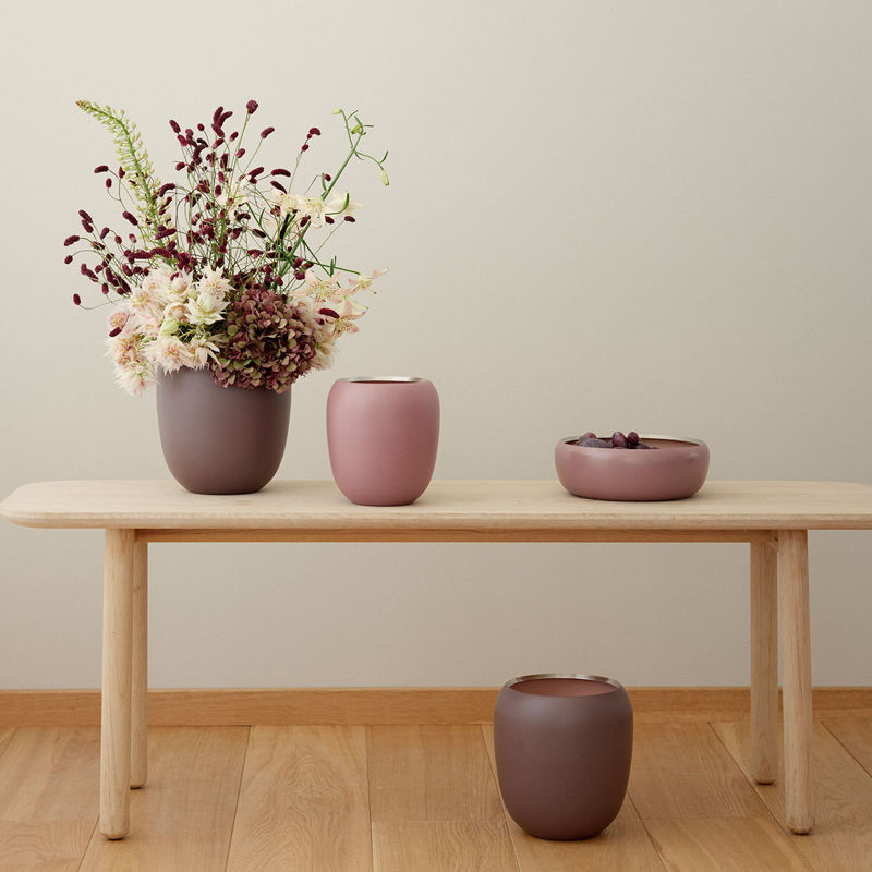 Stelton Ora Vaas Lille Dusty Rose Powder – Vaas Van Stelton In Rvs-Mat Roestvrij Staal
