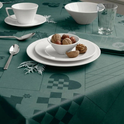 Rosendahl Natale Damask Tafelkleed Groen – Kersttafelkleed Van Rosendahl In Rvs-Glanzend Katoen, Polyester