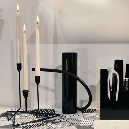 Born in Sweden Puzzle Kaarsenstandaard Zwart Medium – Kaarsenstandaard van Born in Sweden in Zwart RVS