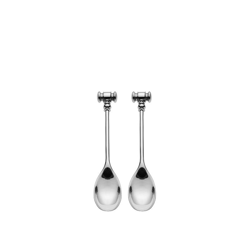 Alessi Dressed Lepel Met Ei Opener 2 Stuks – Lepel Van Alessi In Blauw 18, 1 Edelstaal