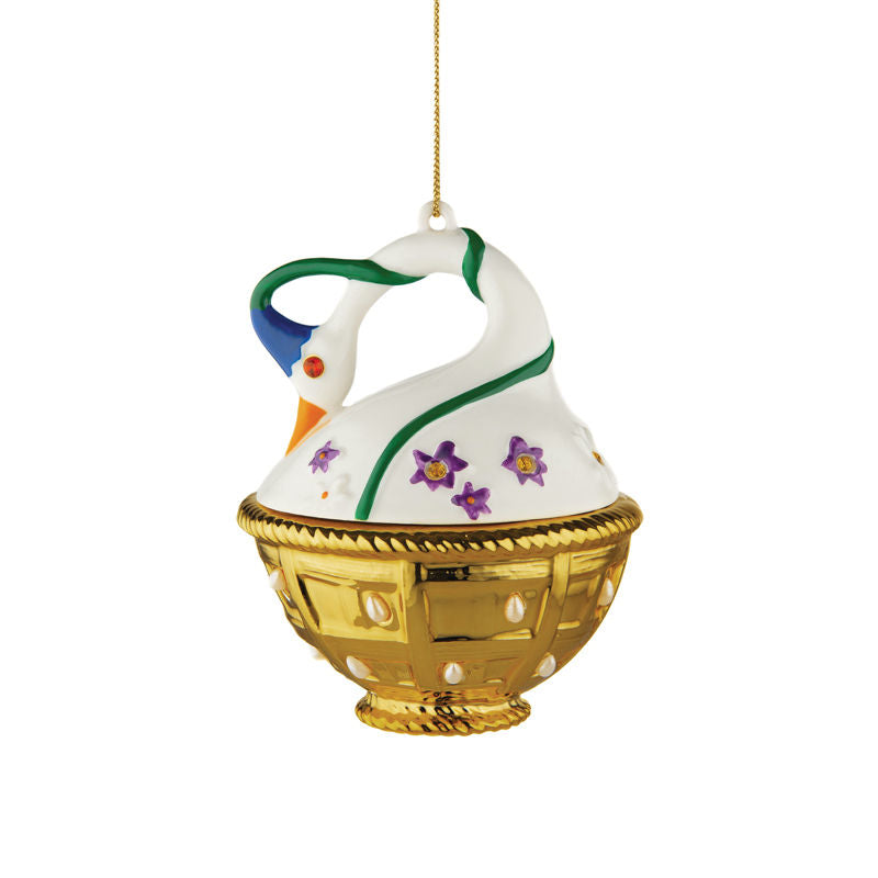 Alessi Fleurs De Jori Kerstornament Cigno Di Primavera – Kerstdecoratie Van Alessi In Blauw Porselein