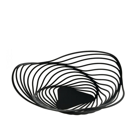 Alessi Trinity Centrepiece Schaal Zwart 43 Cm – Fruitschaal Van Alessi In Grijs Roestvrij Staal
