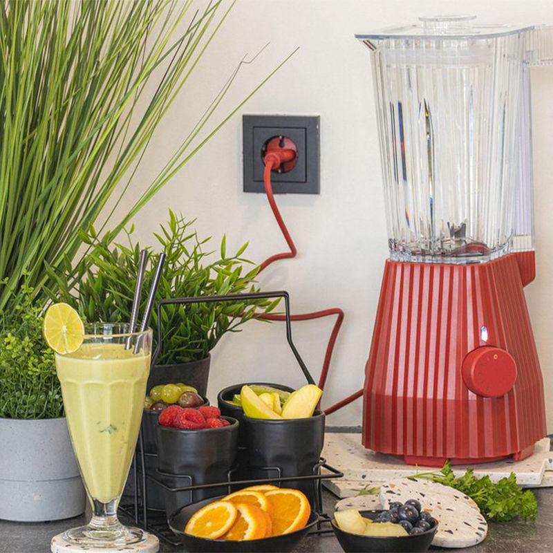 Alessi Plissé Blender Rood Large – Blender Van Alessi In Donkergrijs 