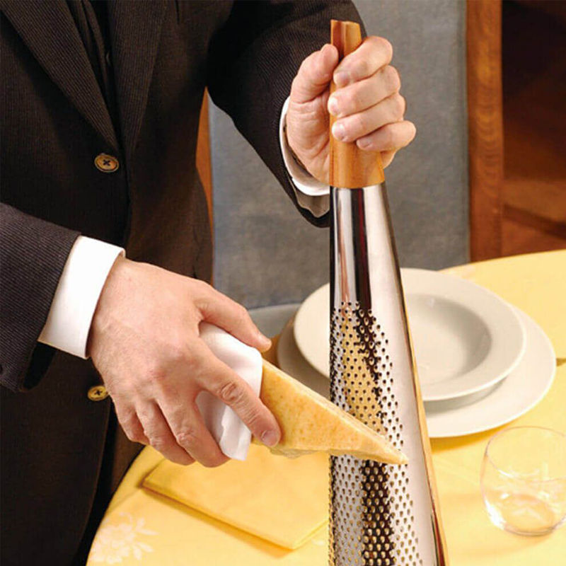 Alessi Todo Kaasrasp – Kaasrasp Van Alessi In Grijs Roestvrij Staal, Hout