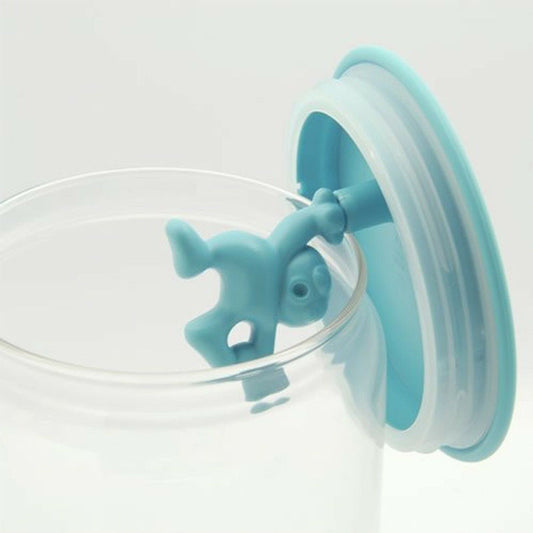 Alessi Gianni Voorraadpot Turquoise 1,4 L – Voorraadpot  van Alessi in Turquoise glas, kunststof