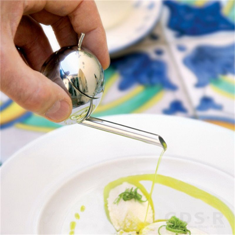 Alessi Taste-Huile Olijfolieproever – Fles Van Alessi In Goud, Meerkleurig Roestvrij Staal