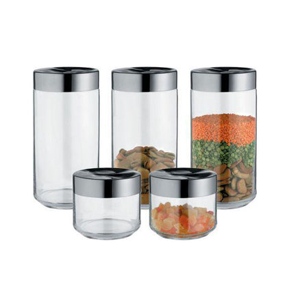 Alessi Julieta Keukenbus 1 L – Voorraadpot Van Alessi In Blauw, Wit Roestvrij Staal, Glas