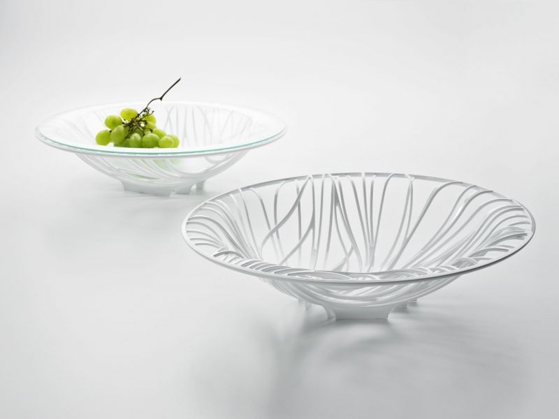 Bugatti Flora Fruitschaal Wit – Fruitschaal Van Bugatti In Helder Kunststof, Helder Glas