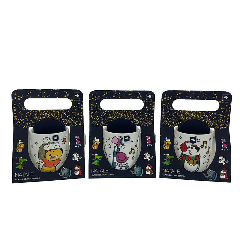 Leonardo Natale Bekers Leeuw Flamingo Panda 20 Cl 3 Stuks – Beker Van Leonardo In Roze Porselein