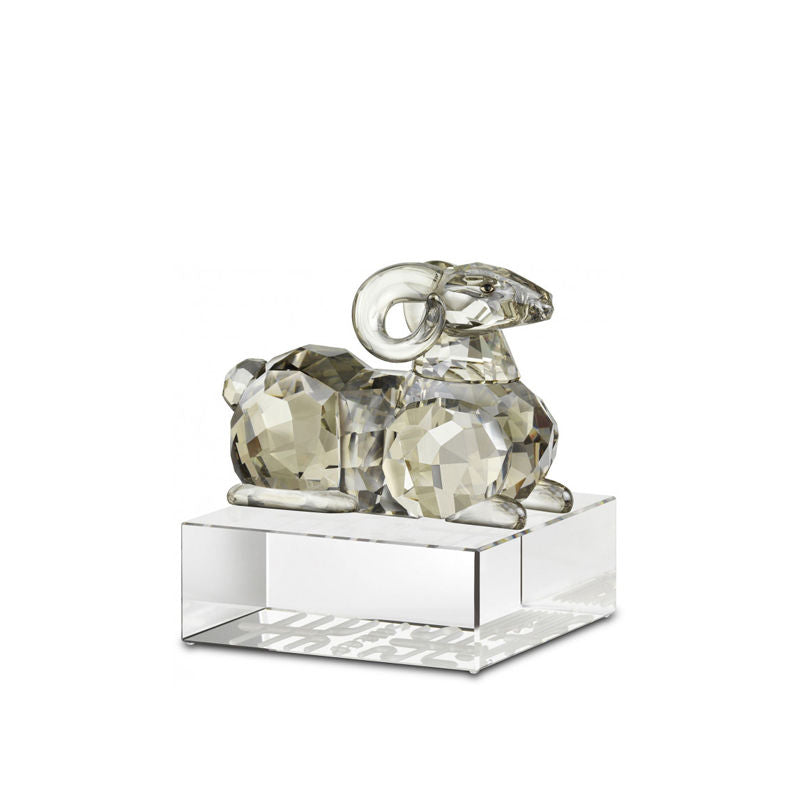 Swarovski Chinese Zodiac-Geit – Decoratie Van Swarovski In Rvs-Mat, Zwart Kristal