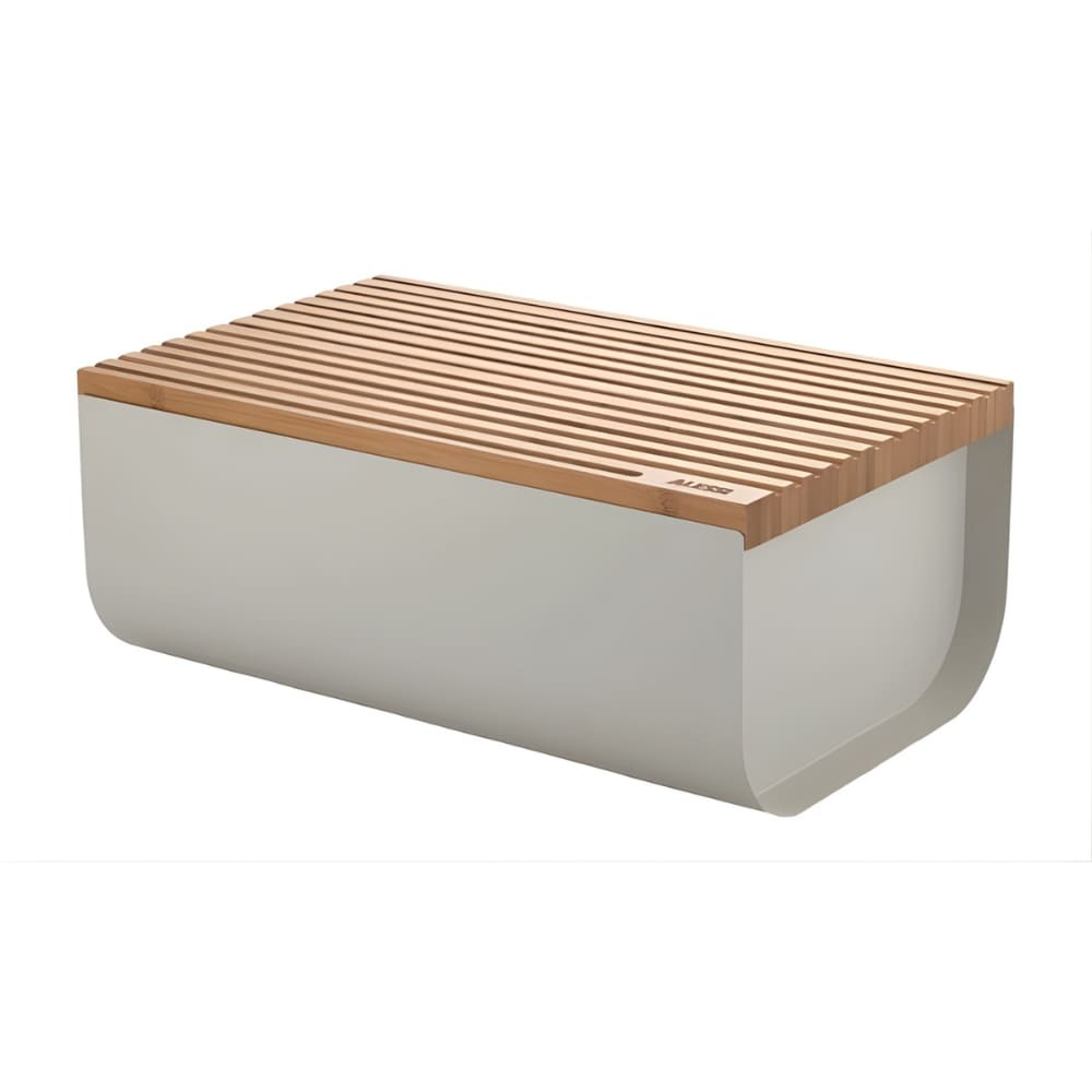 Alessi Mattina Broodbox met Bamboo Snijplank Lichtgrijs