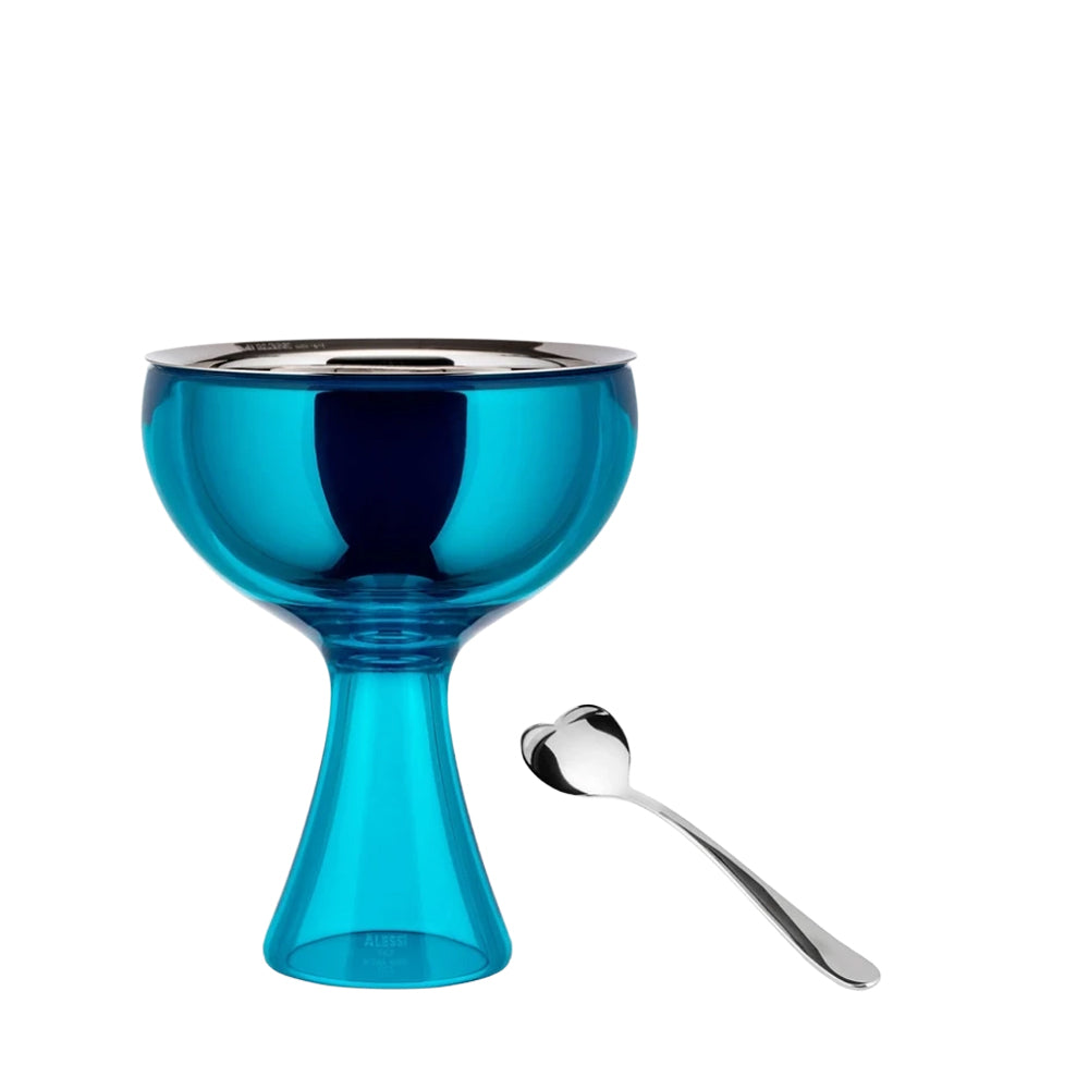 Alessi Big Love Eisbecher inklusive Löffel Blau
