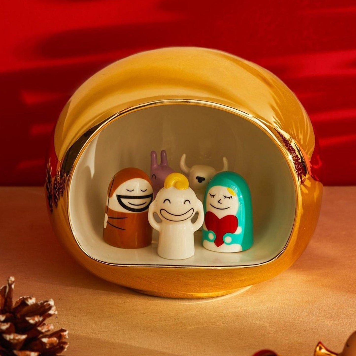 Alessi Presepe Kerststal Porselein Goud