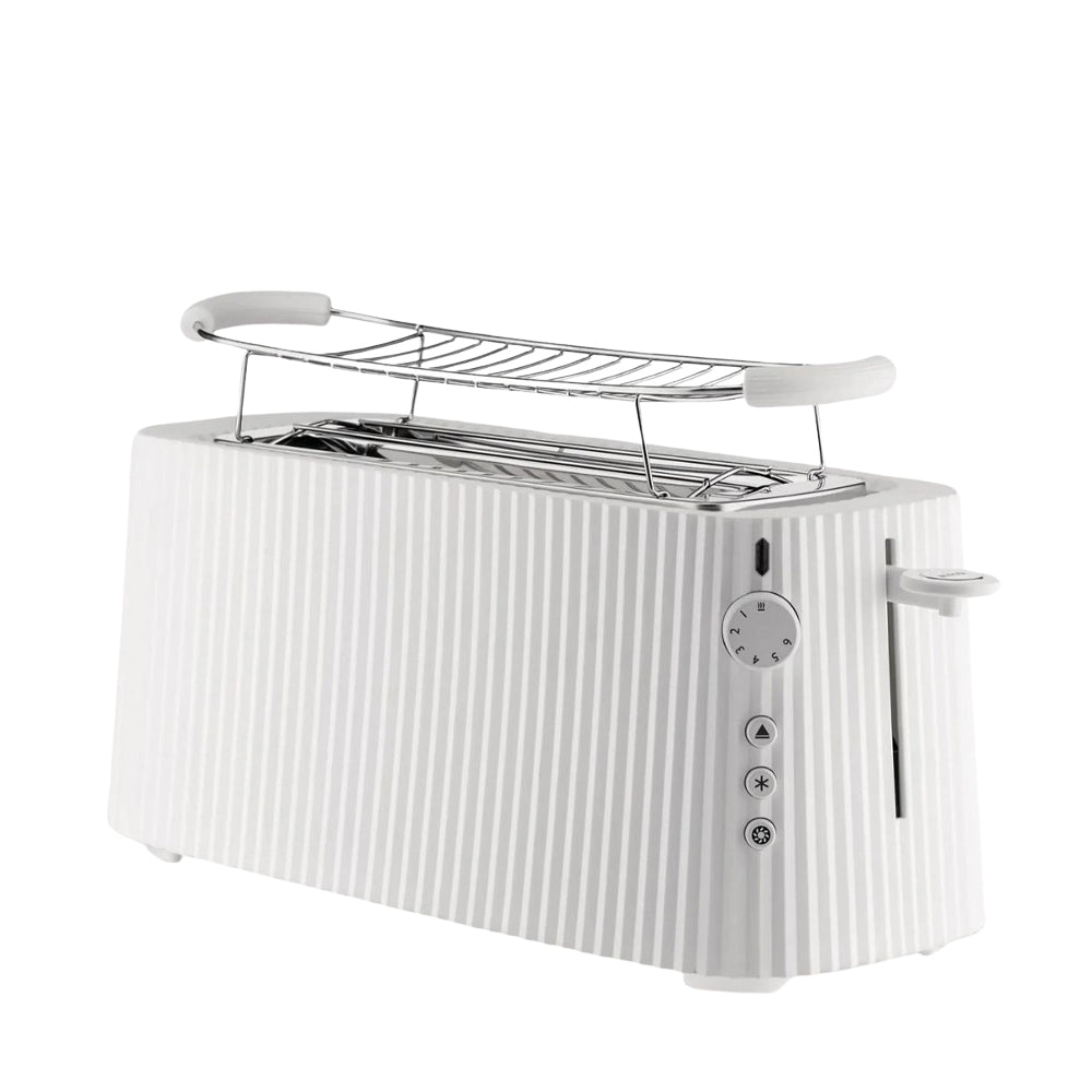Alessi Plissé Broodrooster Met Opwarmrek Wit
