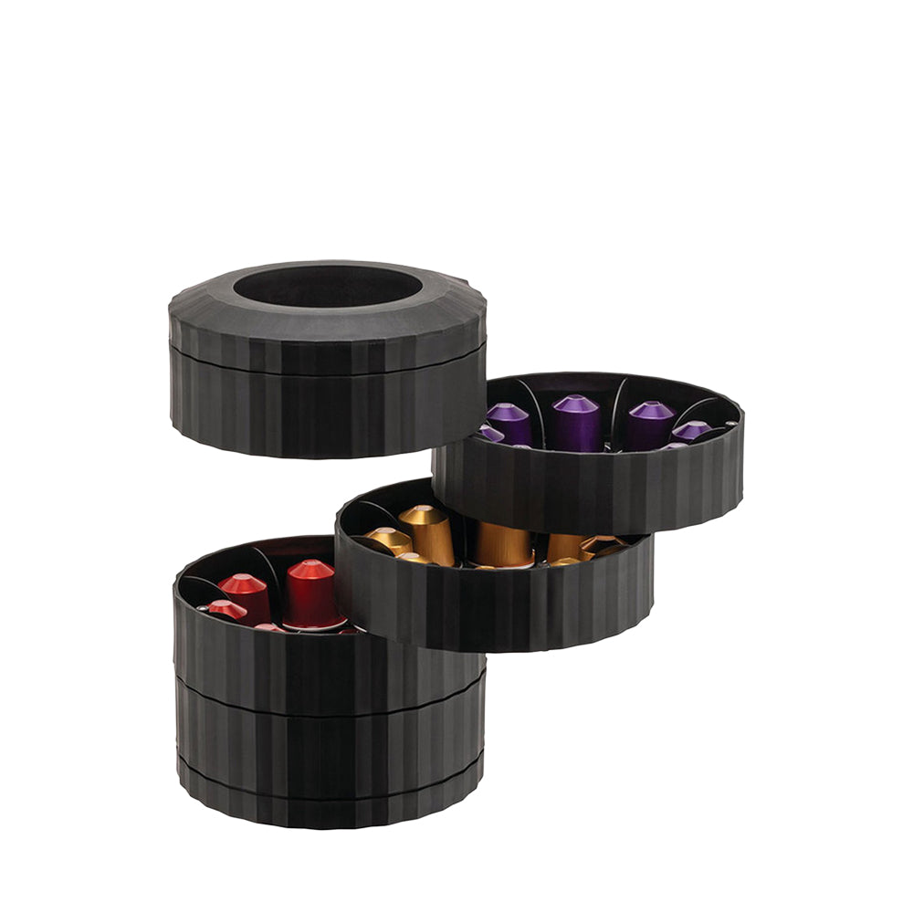 Alessi Faltbarer Kaffeekapselhalter Schwarz 