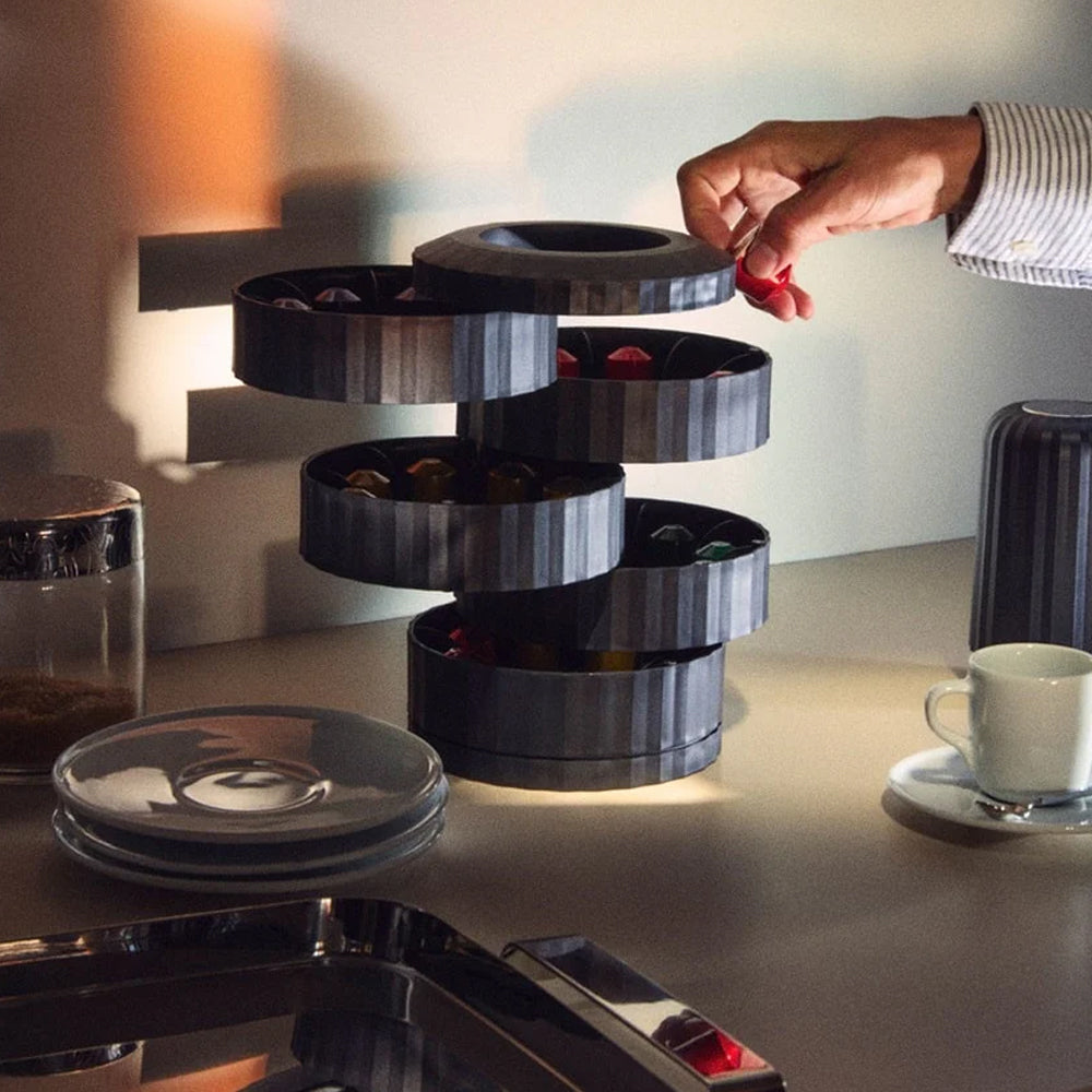 Alessi Faltbarer Kaffeekapselhalter Schwarz 