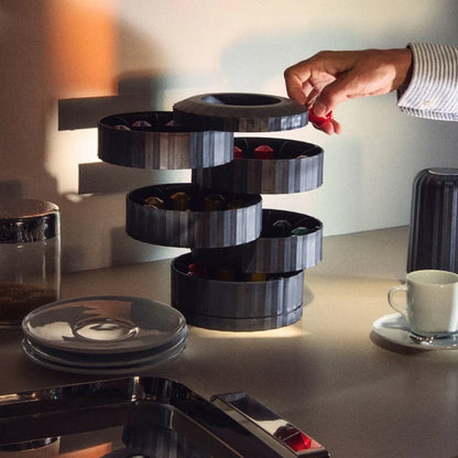 Alessi Faltbarer Kaffeekapselhalter Schwarz 