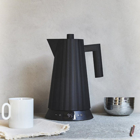 Alessi Plissé Waterkoker Temperatuur Controle Zwart 1,7 L