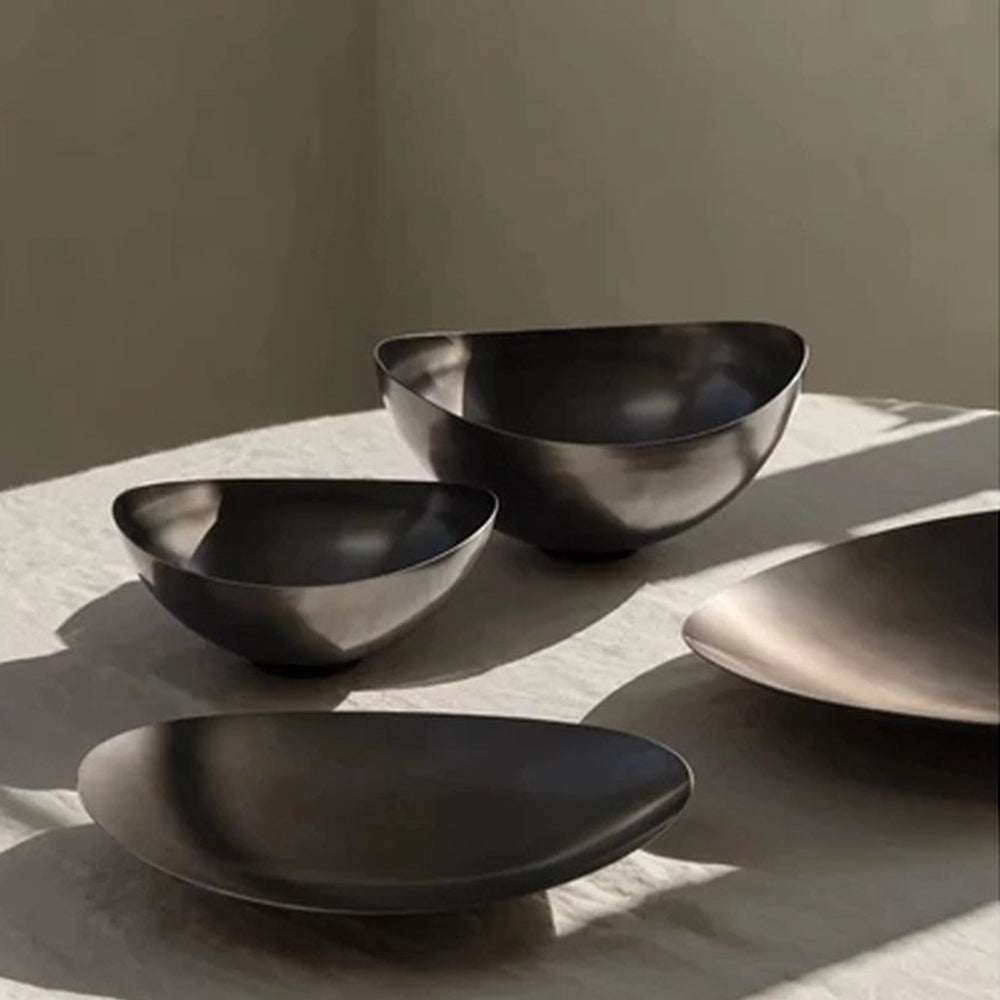 Blomus Ondea Schaal Plat Burned Metal