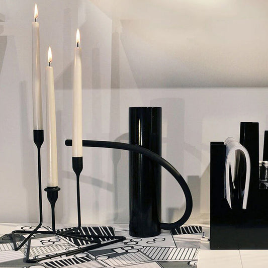 Born In Sweden Puzzle Kaarsenstandaard Zwart Medium