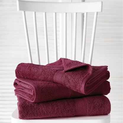 Das weiße Lietaer Helene Badezimmer-Tuchset in Rübenrot, 6-teilig