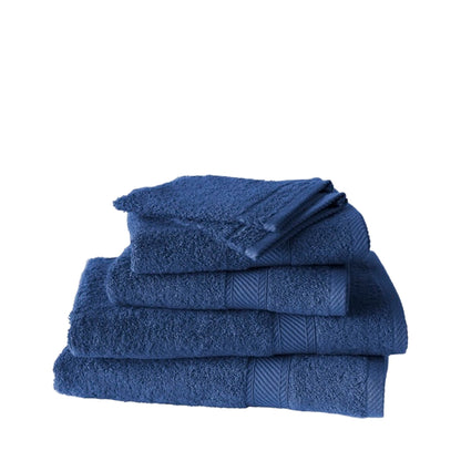 Das weiße Lietaer Helene Badezimmer-Tuchset in Blau-Indigo, 6-teilig