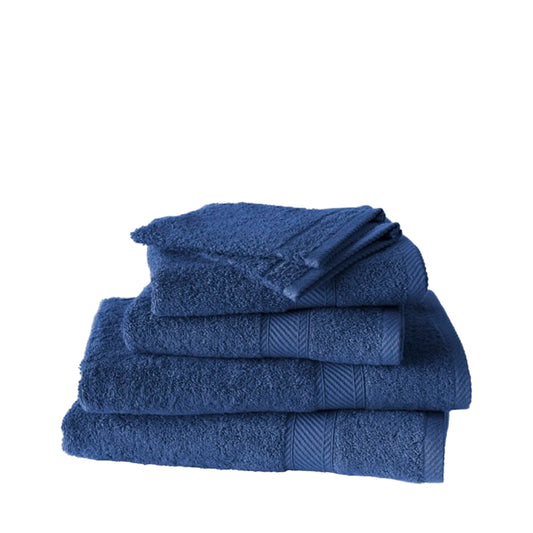 Das weiße Lietaer Helene Badezimmer-Tuchset in Blau-Indigo, 6-teilig