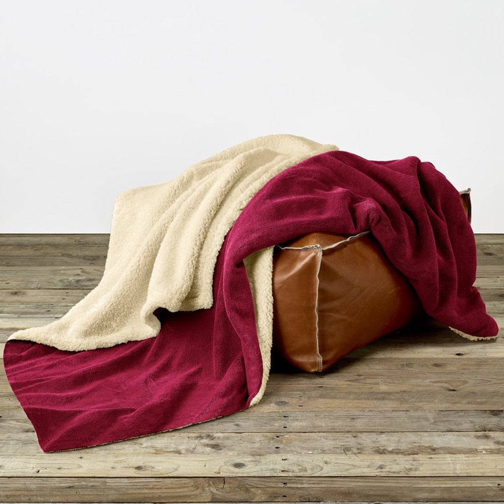 De Witte Lietaer Teddy Laya Plaid Weinrot