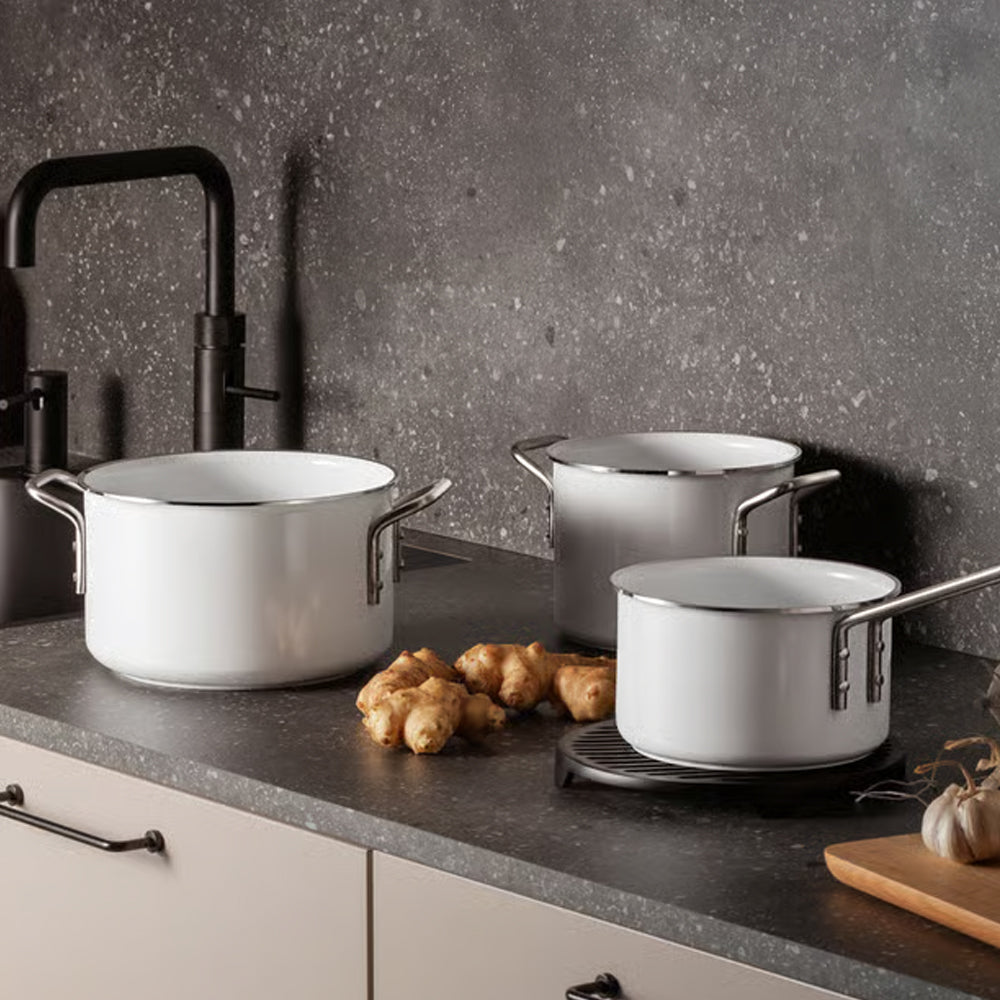 Eva Solo White Line Stielkasserolle, weiß, 1,8 l