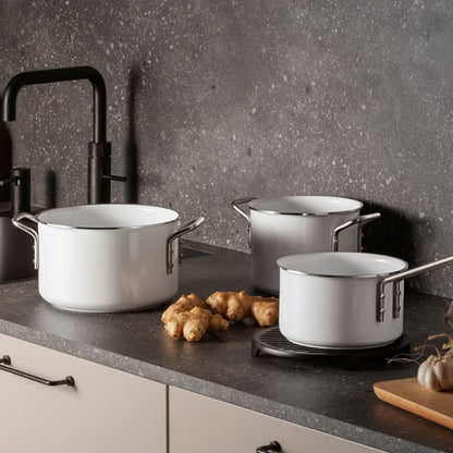 Eva Solo White Line Stielkasserolle, weiß, 1,8 l