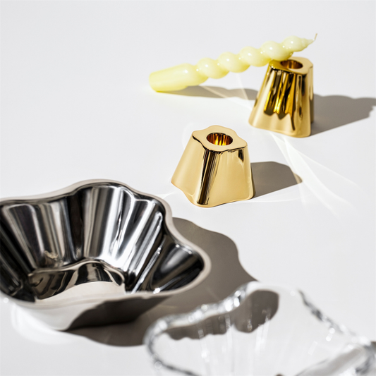 Iittala Aalto Kaarsenstandaard Set Messing