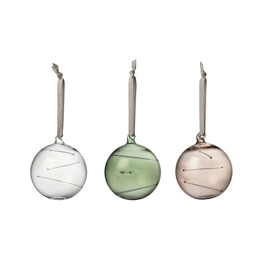 Iittala Sun Glazen Kerstbal Set Pine Green 3 Stuks