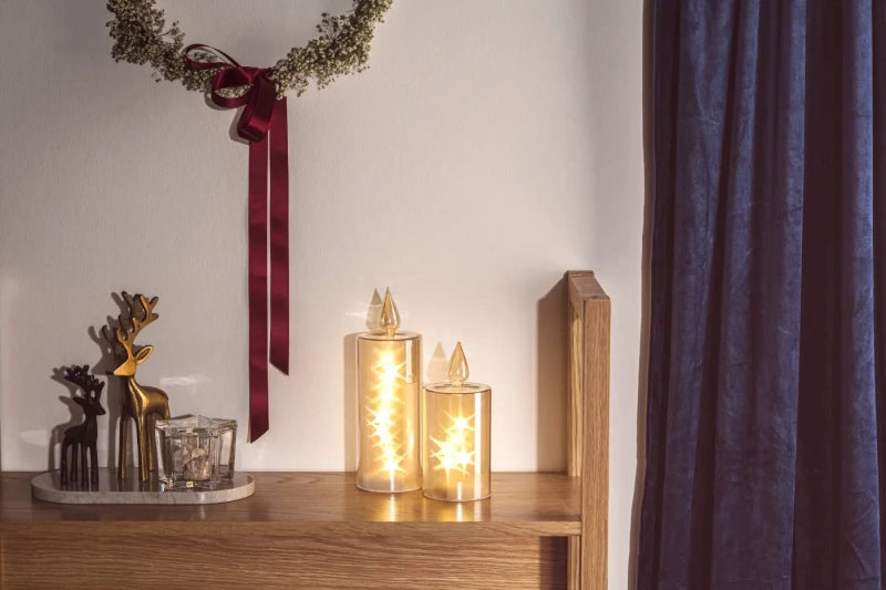Leonardo Riposo Kaarslamp met Ledverlichting Goud 21 cm
