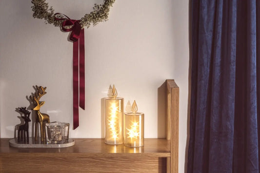 Leonardo Riposo Kaarslamp met Ledverlichting Goud 21 cm