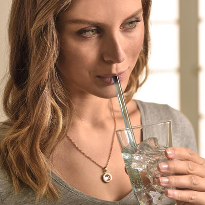 Leonardo Ciao Glas-Trinkhalm-Set, farbig, 4-teilig