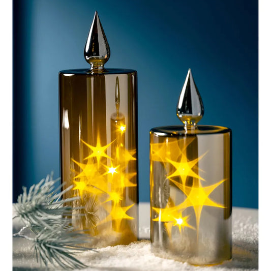 Leonardo Palazzo Kaarslamp Met Ledverlichting Zilver Medium