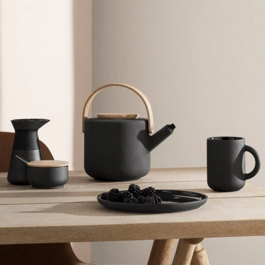 Stelton Theo Ontbijtbord Zwart 22 cm 2 Stuks