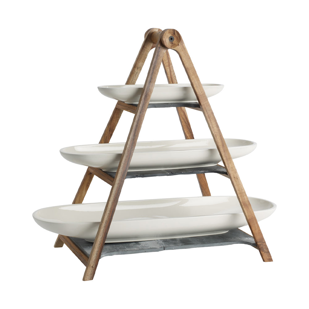 Villeroy & Boch Artesano Original Etagère 3-Laags Leisteen Inclusief Schalen 48,5 cm