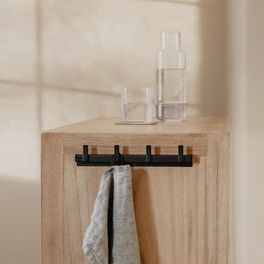 Zack Potes Handdoekstang Zwart 24 cm