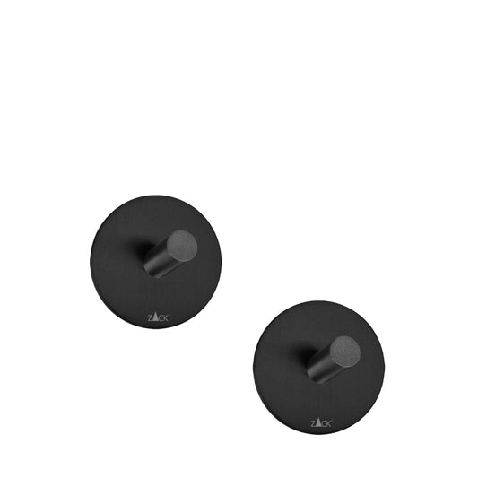 Zack Duplo/Peco Handdoekhaak Rond Zwart 2 Stuks