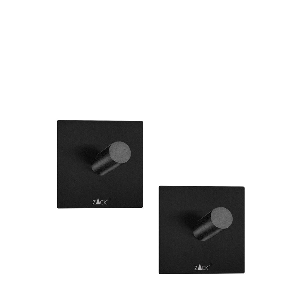 Zack Duplo Handdoekhaak Vierkant Zwart 2 Stuks