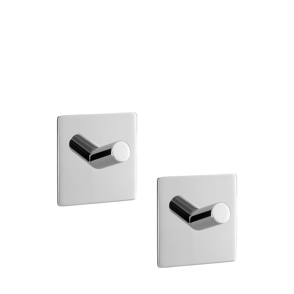 Zack Duplo/Peco Handdoekhaak Vierkant RVS Glans 2 Stuks