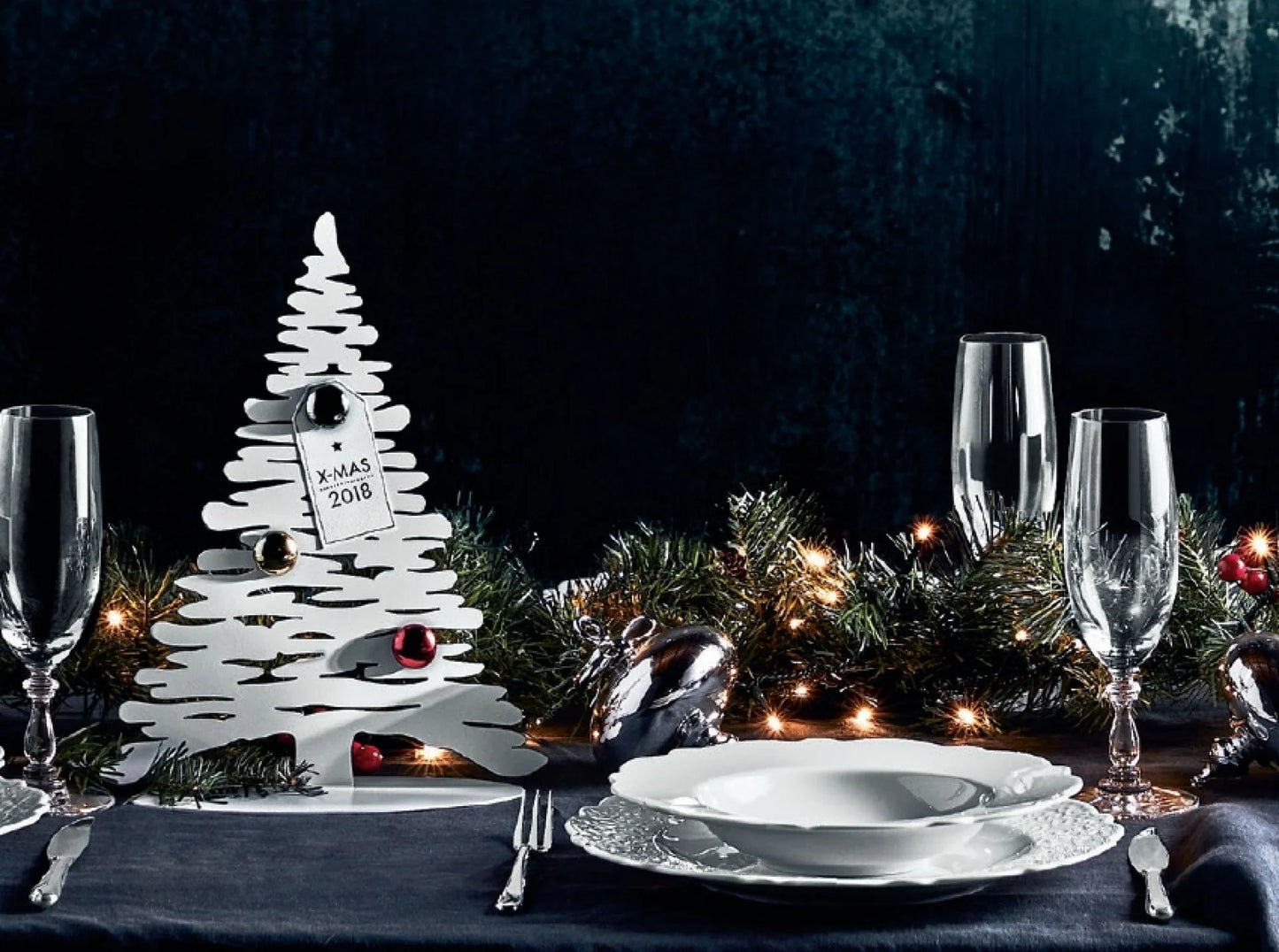 Alessi Bark For Christmas Kerstboom Inclusief Magneten RVS 30 cm