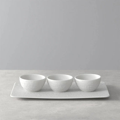 Villeroy & Boch Manufacture Rock Blanc Serveerset 4-Delig